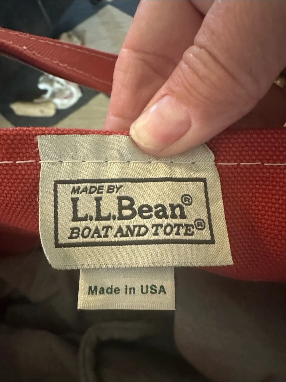 Vintage L.L. Bean Rust red brown trim boat and tote Canvas no holes or rips - Picture 4 of 7